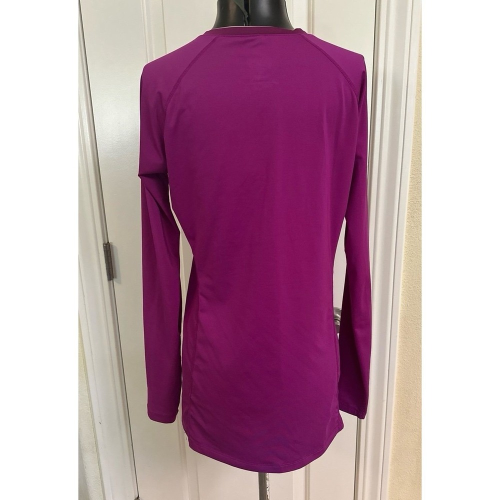Nike Pro Combat‎ ShirtWomens Purple Fitted Long Sleeve Vneck Stretch, size Large - Picture 2 of 6